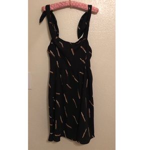 Off the Shoulder Tie Black Dress XL
